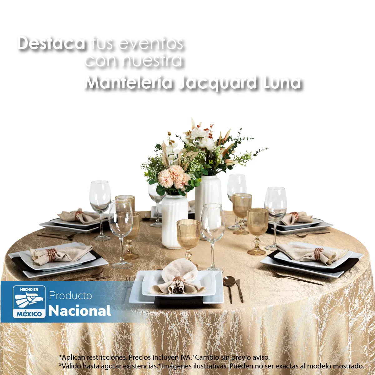 Mantel Yackard Luna Redondo YE-313 Oro: imagen 4