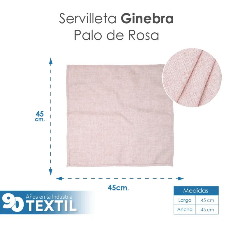 Servilleta Lino Ginebra 45x45 cm Palo de Rosa Claro