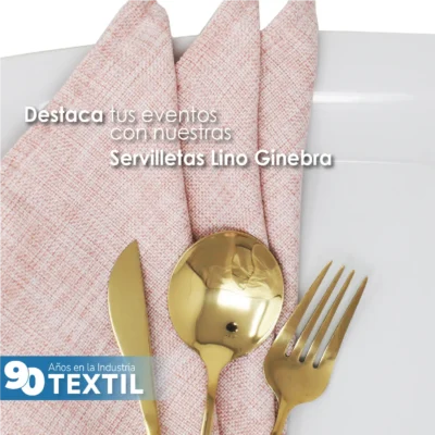 Servilleta Lino Ginebra 45x45 cm Palo de Rosa Claro: imagen 3