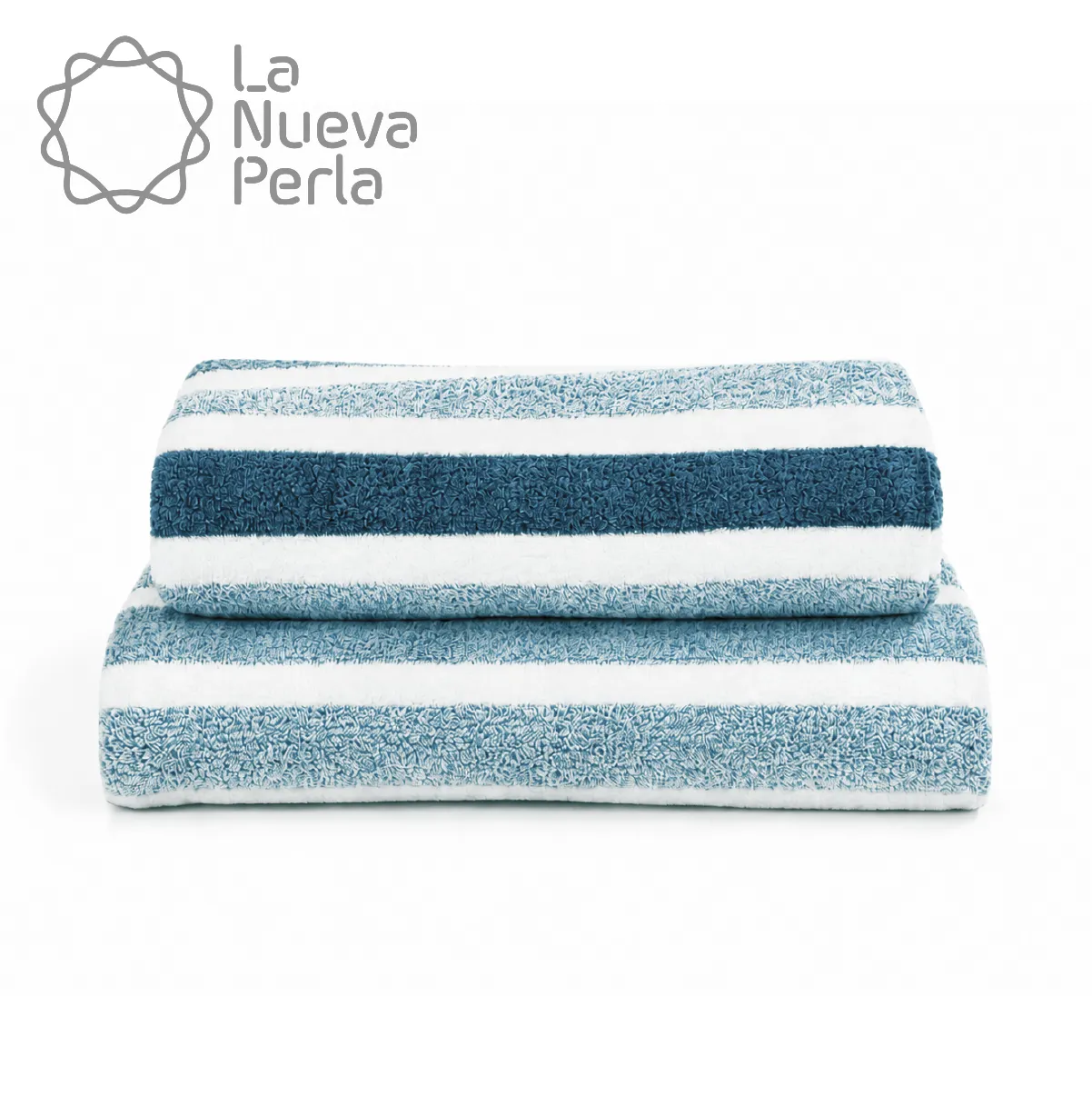 Toalla Microfibra Rayas Medio Baño 70 X140 Color Azul: imagen 1
