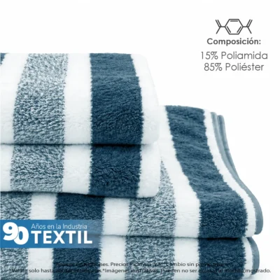 Toalla Microfibra Rayas Medio Baño 70 X140 Color Azul: imagen 6