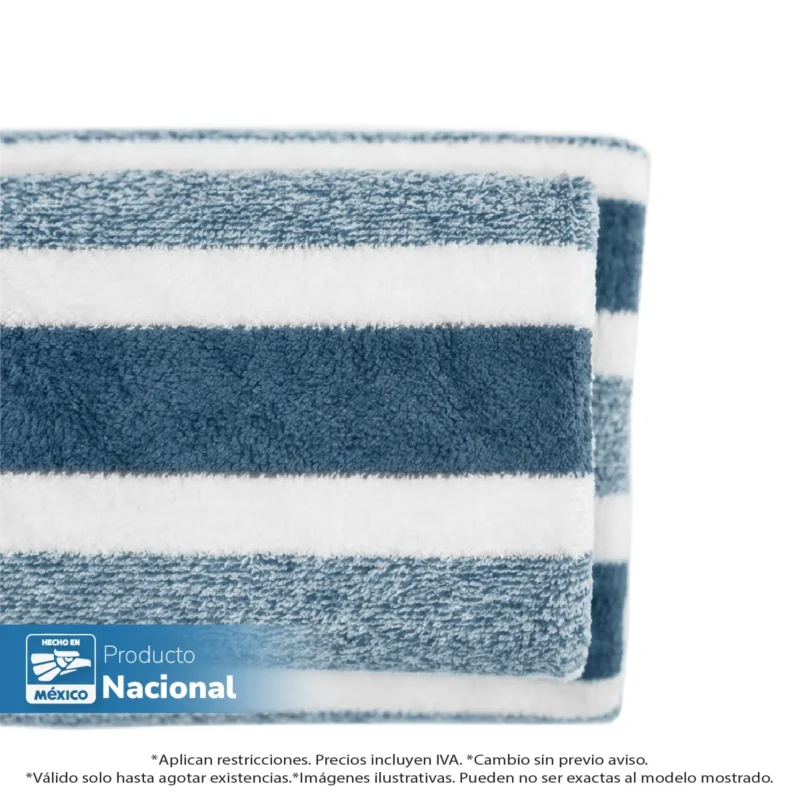 Toalla Microfibra Rayas Medio Baño 70 X140 Color Azul