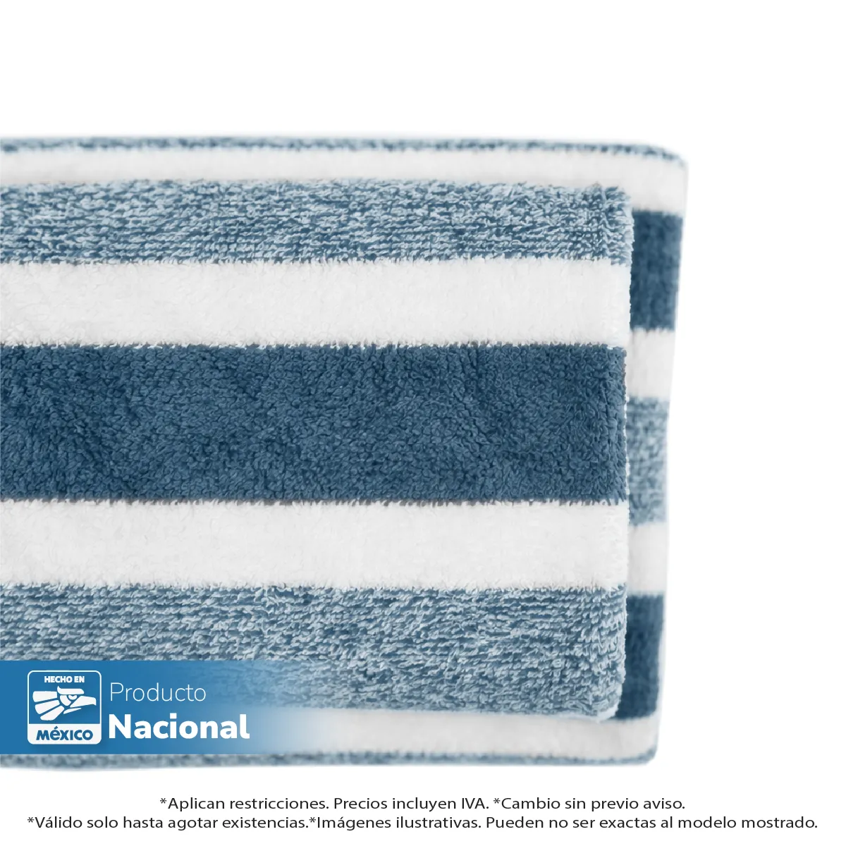 Toalla Microfibra Rayas Medio Baño 70 X140 Color Azul: imagen 5