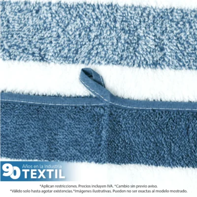 Toalla Microfibra Rayas Medio Baño 70 X140 Color Azul: imagen 4