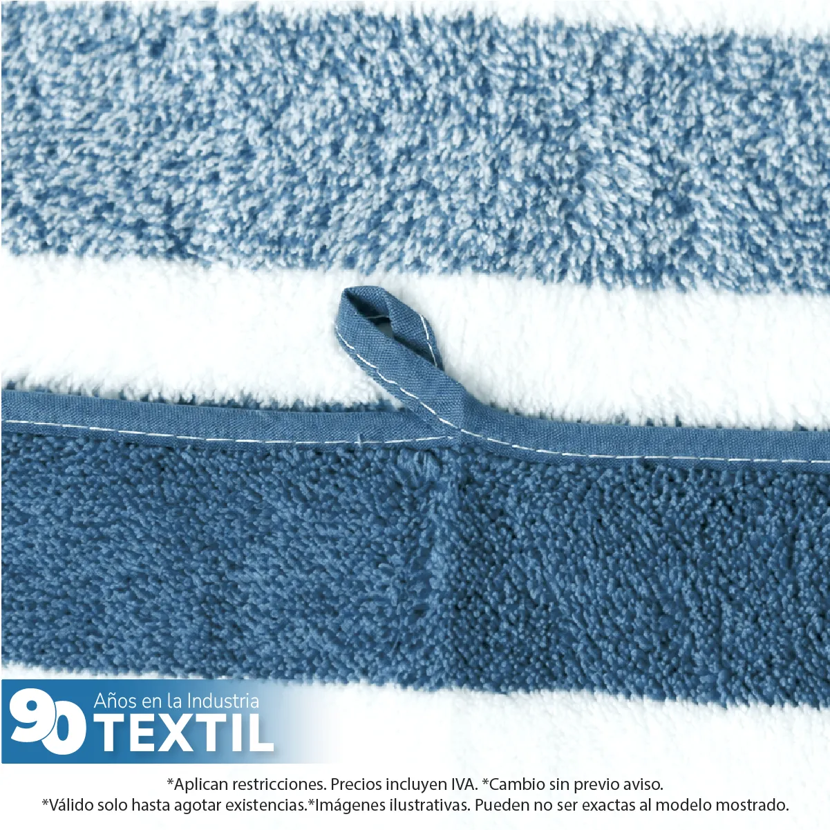 Toalla Microfibra Rayas Medio Baño 70 X140 Color Azul: imagen 4