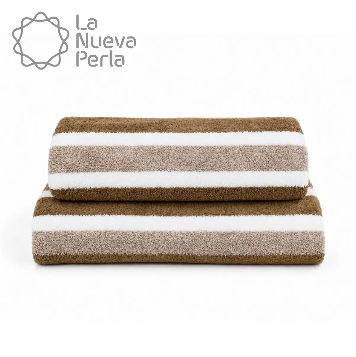 Toalla Microfibra Rayas Medio Baño 70 X 140 Color Chocolate: imagen 1