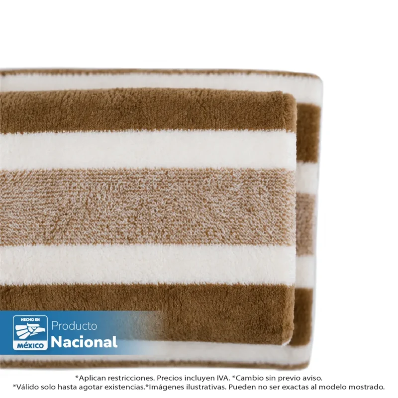 Toalla Microfibra Rayas Medio Baño 70 X 140 Color Chocolate