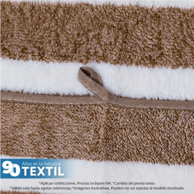 Toalla Microfibra Rayas Medio Baño 70 X 140 Color Chocolate: imagen 4