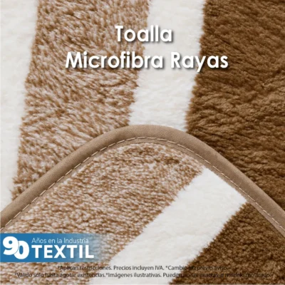 Toalla Microfibra Rayas Medio Baño 70 X 140 Color Chocolate: imagen 5