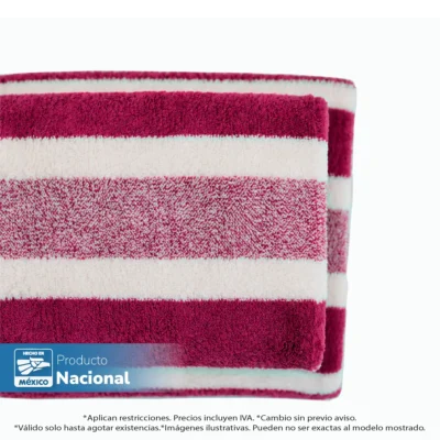 Toalla Microfibra Rayas Medio Baño 70 X 140 Color Tinto: imagen 6