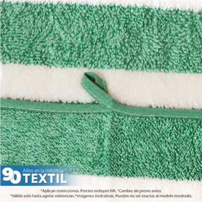 Toalla Microfibra Rayas Medio Baño 70 X 140 Color Verde: imagen 3