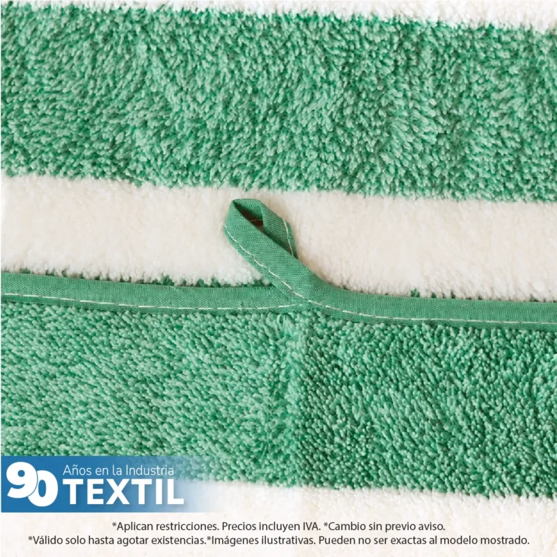Toalla Microfibra Rayas Medio Baño 70 X 140 Color Verde