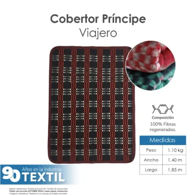 Cobertor Príncipe Viajero- 1.10 kg / 1.40 x 1.85 m: imagen 2