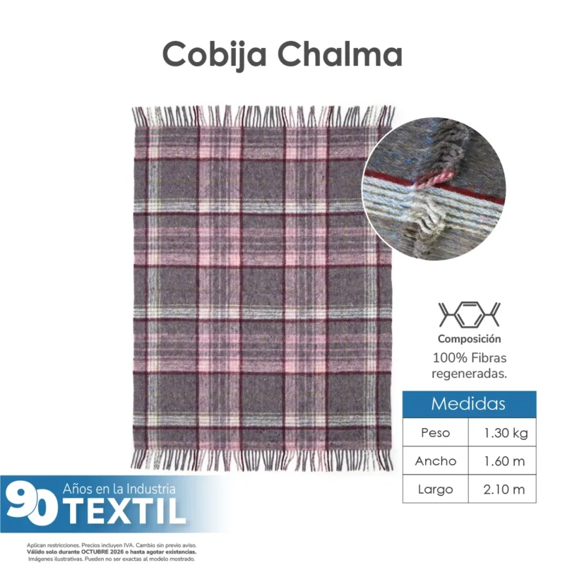 Cobija Chalma Económica - 1.30 kg / 1.60 x 2.10 m